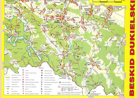 Miniatura: Fragment mapy z przewodnika Beskid Dukielski