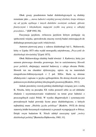 Strona 12 pracy „Nazwy sprzętów kuchennych, produktów spożywczych i posiłków w polszczyźnie mówionej mieszkańców Draganowej koło Dukli”