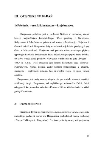 Strona 20 pracy „Nazwy sprzętów kuchennych, produktów spożywczych i posiłków w polszczyźnie mówionej mieszkańców Draganowej koło Dukli”