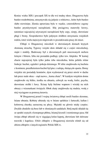 Strona 22 pracy „Nazwy sprzętów kuchennych, produktów spożywczych i posiłków w polszczyźnie mówionej mieszkańców Draganowej koło Dukli”