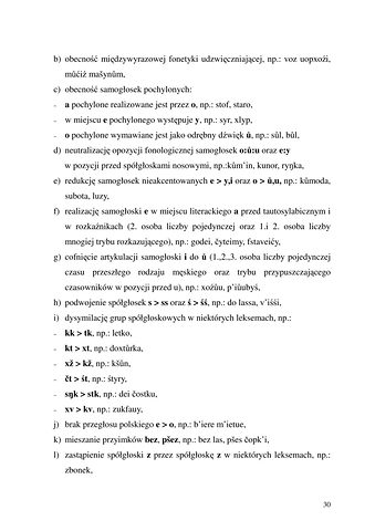 Strona 30 pracy „Nazwy sprzętów kuchennych, produktów spożywczych i posiłków w polszczyźnie mówionej mieszkańców Draganowej koło Dukli”