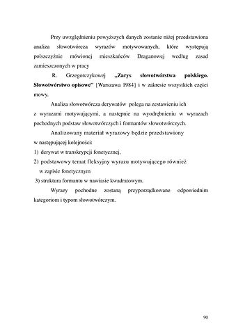 Strona 90 pracy „Nazwy sprzętów kuchennych, produktów spożywczych i posiłków w polszczyźnie mówionej mieszkańców Draganowej koło Dukli”