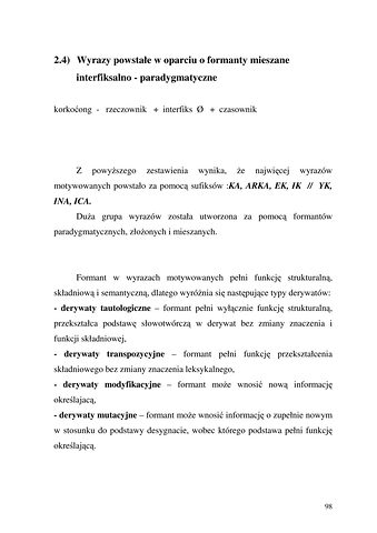 Strona 98 pracy „Nazwy sprzętów kuchennych, produktów spożywczych i posiłków w polszczyźnie mówionej mieszkańców Draganowej koło Dukli”
