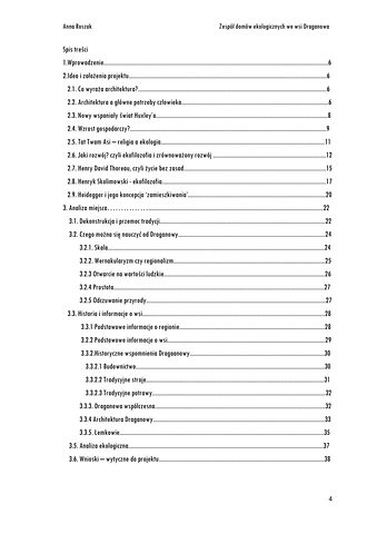 Strona 4 pracy „Zespół domów ekologicznych nawiązujących do cech regionu beskidzkiego w krajobrazie wsi Draganowa”