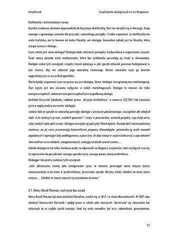 Strona 15 pracy „Zespół domów ekologicznych nawiązujących do cech regionu beskidzkiego w krajobrazie wsi Draganowa”