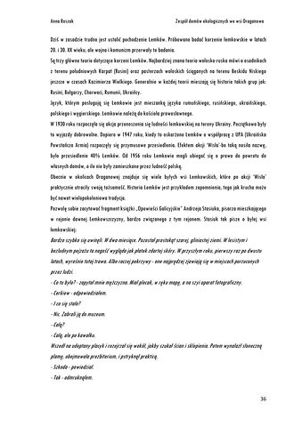 Strona 36 pracy „Zespół domów ekologicznych nawiązujących do cech regionu beskidzkiego w krajobrazie wsi Draganowa”