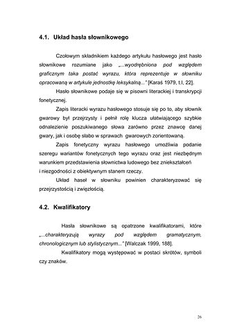 Strona 23 pracy „Słownik dyferencyjny gwary Draganowej koło Dukli”