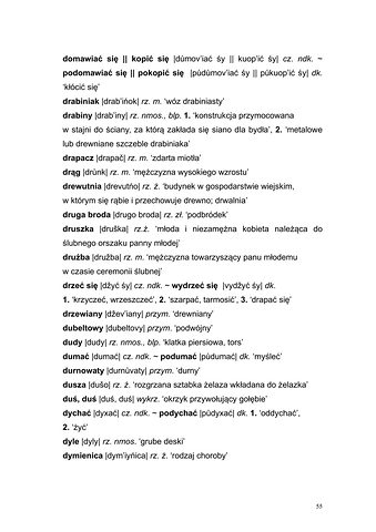 Strona 52 pracy „Słownik dyferencyjny gwary Draganowej koło Dukli”