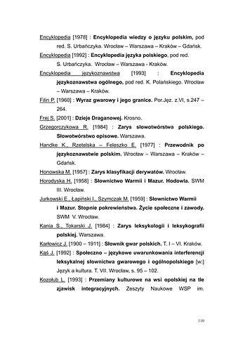 Strona 107 pracy „Słownik dyferencyjny gwary Draganowej koło Dukli”