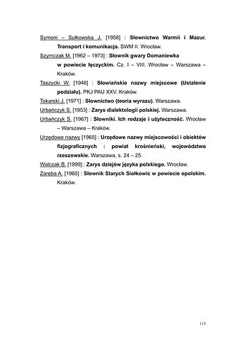 Strona 110 pracy „Słownik dyferencyjny gwary Draganowej koło Dukli”